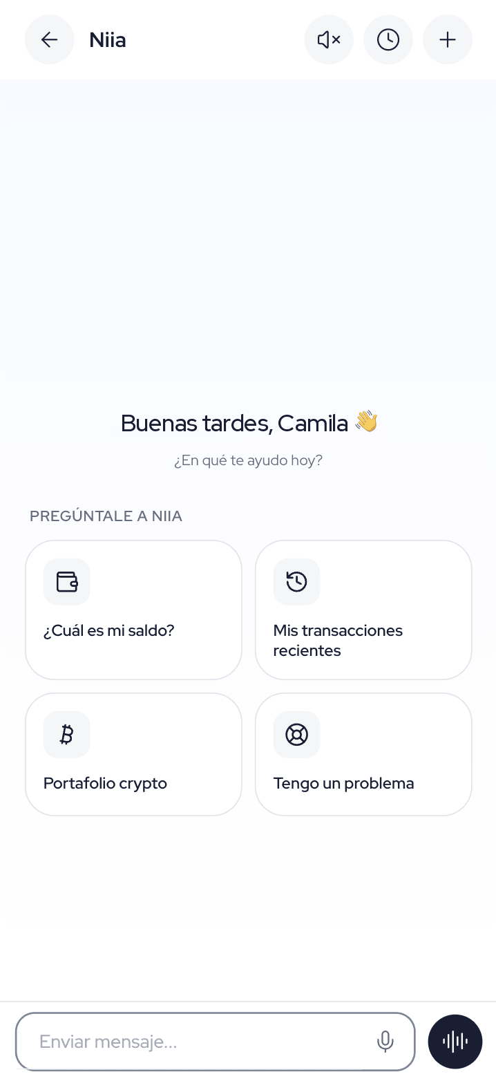 Niia en la app iion pay. Nombre de ejemplo.
